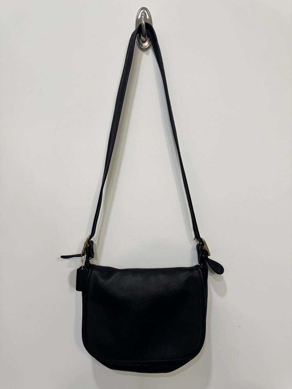 Vintage Coach Legacy Patricia Black Leather Crossbody USA Brass EUC